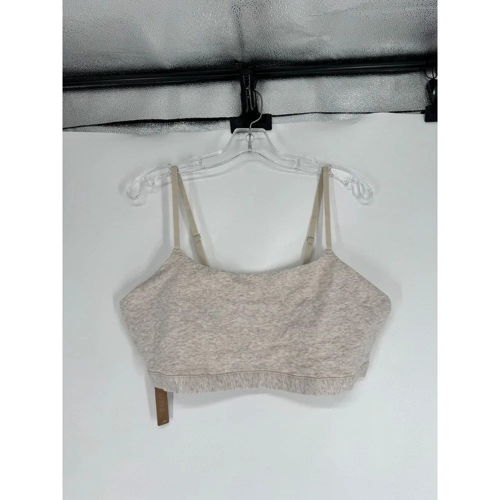 SKIMS Cotton Jersey Scoop Bralette Bra Womens 4XL 4X Light Heather Grey Neck